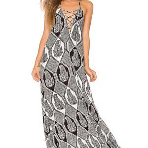 Show Me Your MuMu Logan Lace Up Halter Maxi Dress Medium M